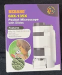 Handheld Portable Pocket Microscope For Kids Bebang Upgraded 60X-135X Zoom. Fixed Price $9.99.
