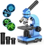 Microscope For Kids Beginners Children Student, 40X- 1000X Compound Blue. Fixed Price $103.99.