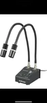 Amscope Powerful Led Dual Gooseneck Microscope Illuminator Adjustable Light. Fixed Price $150.00.