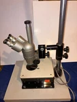 Olympus Stereo Zoom Microscope With Digital Viewport On Boom Stand. Fixed Price $350.00.
