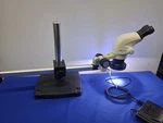 Leica S4E 6.3-30X Stereo Zoom Microscope With Boom Stand Led Ring Light. Fixed Price $650.00.