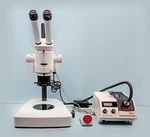 Leica MZ16 Stereo Microscope, Hl Stand Motor Drive & Lcd Light Units. Fixed Price $5750.00.