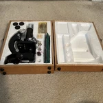 Vintage Monolux Microscope 40X-1200X With Wooden Case Working Plscdesc. Fixed Price $34.99.