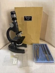 Vintage Monolux No. 6030 Microscope Kit 100X 750X Japan Wood Case Read. Fixed Price $92.78.