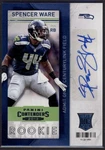 2013 Spencer Ware Contenders Rookie Ticket Auto Rc #184 (F1286). Fixed Price $5.00.