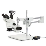 Amscope 3.5X-90X Trinocular Stereo Microscope+ 4-ZONE 144-LED 18MP Camera USB3. Fixed Price $1238.99.