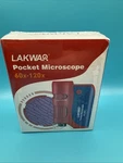 Lakwar Mini Pocket Microscope 60X 120X, Portable Handheld, New & Sealed. Fixed Price $15.99.