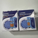 Mini Pocket Microscope Lakwar 60X 120X, Portable Handheld With Slides, Blue, (2). Fixed Price $15.00.