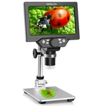 7" Lcd Digital Microscope Annlov 1200X Inch, Black With Silver Base. Fixed Price $89.99.