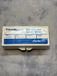Vintage Fisherbrand Glass Microscope Cover CAT#12-542B 22 X Thickness. Fixed Price $37.46.
