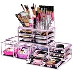 Sorbus Large Makeup Organizer Clear Stackable Jewelry Vanity Ba. Fixed Price $93.24.