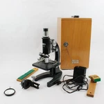 Vintage Olympus Tokyo Microscope Model 93688 With Original Wooden Case And Light. Fixed Price $247.99.