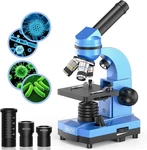 Microscope For Kids Beginners Children Student, 40X- 1000X Compound Blue. Fixed Price $97.81.