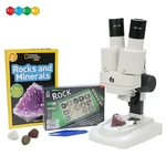 Iqcrew Amscope Kids 20-50X Portable Led Microscope + Rock & Mineral Activity Kit. Fixed Price $113.99.