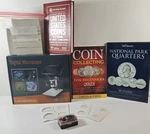 Dcorn 7" Lcd Digital Microscope Camera +coin Sleeves,eye Loop, Books,. Fixed Price $79.99.